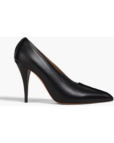 Marni Two-tone Leather Court Shoes - Black