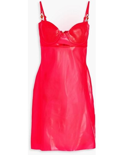 Versace Latex Mini Dress - Red