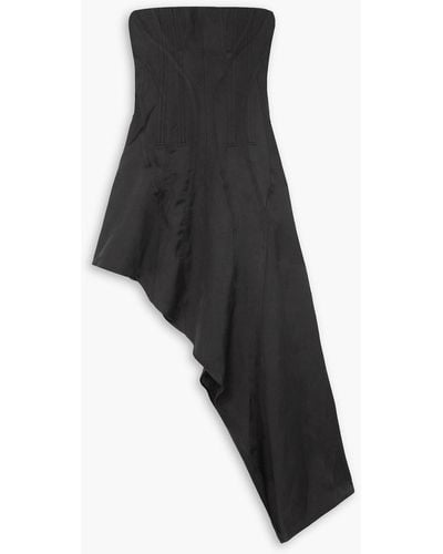 Stella McCartney Strapless Asymmetric Twill Mini Dress - Black