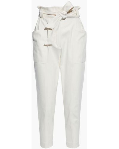IRO Tomor Cropped Cotton And Wool-blend Twill Tapered Pants - White