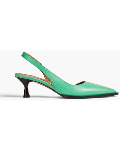 Atp Atelier Desana Leather Slingback Court Shoes - Green