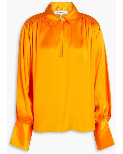 FRAME Silk-satin Shirt - Orange