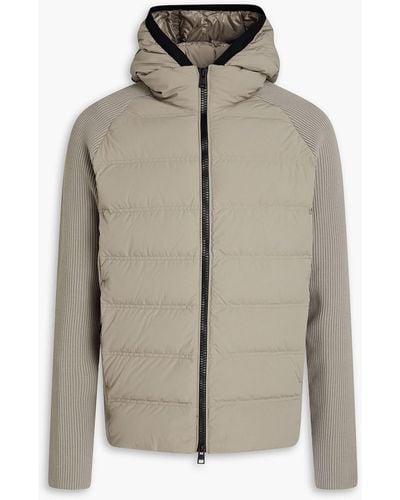 Woolrich Quilted Shell Hooded Down Jacket - Grey