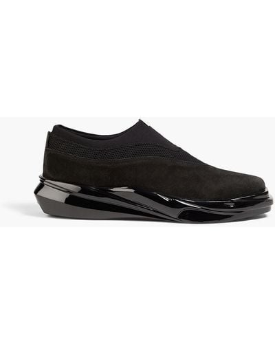 1017 ALYX 9SM Mono Suede And Stretch-knit Slip-on Trainers - Black