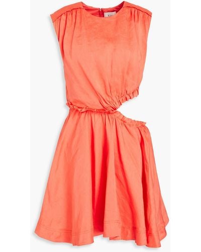 Aje. Holly Cutout Linen-blend Mini Dress - Orange