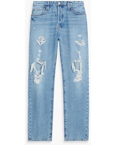 FRAME Distressed Denim Jeans - Blue