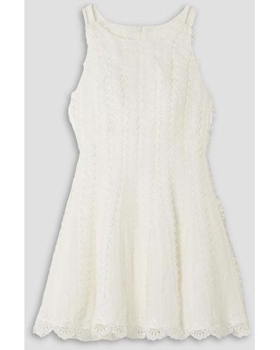 Waimari Dalila Guipure Lace-trimmed Linen Mini Dress - White