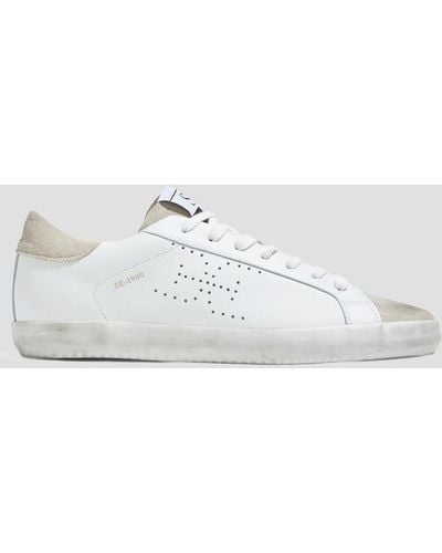 Sam Edelman Aubrie Suede-paneled Perforated Leather Trainers - White