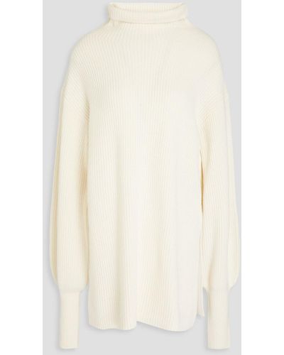 By Malene Birger Camila Ribbed Cashmere Turtleneck Sweater - Natural
