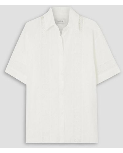 Matteau Hemd aus baumwollpopeline mit lochstickerei - Weiß