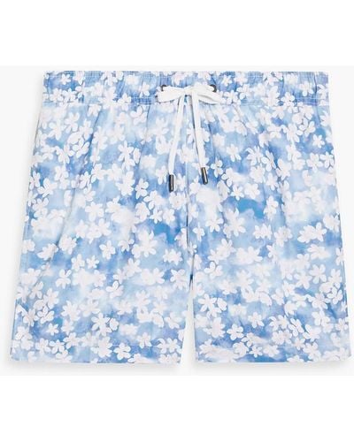 Onia Charles Mid-length Printed Swim Shorts - Blue
