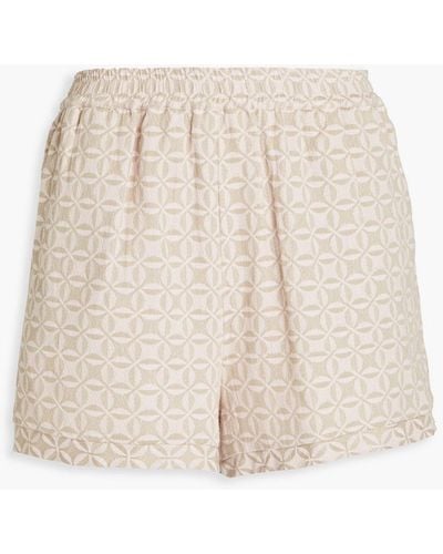 Summery Copenhagen Cotton-jacquard Shorts - Natural