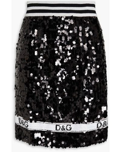 Dolce & Gabbana Minirock aus tüll mit pailletten - Schwarz