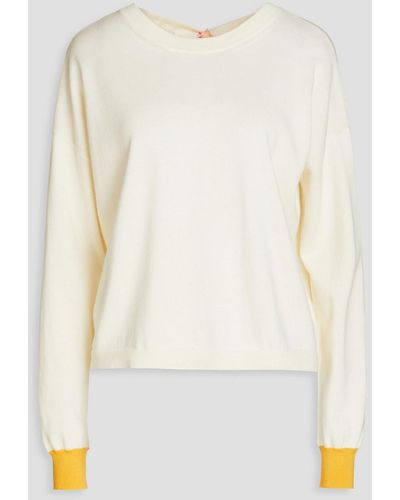Marni Pullover aus einer baumwoll-kaschmirmischung mit rückenausschnitt - Weiß