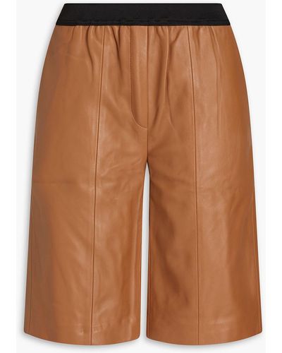 Loulou Studio Piren Leather Shorts - Brown