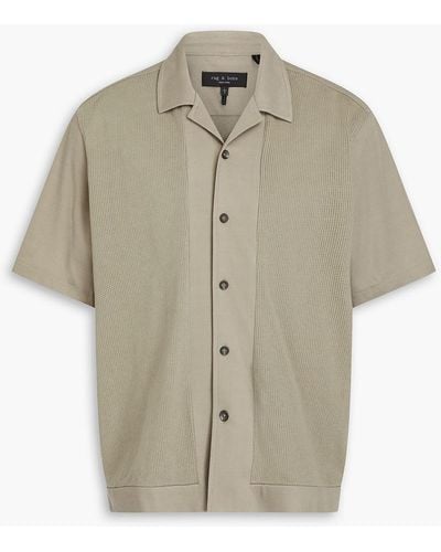 Rag & Bone Avery hemd aus baumwoll-piqué mit pointelle-strickeinsätzen - Natur