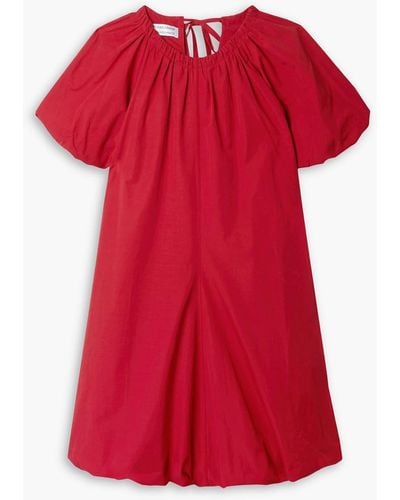 Renaissance Renaissance Loula Gathe Cotton-poplin Mini Dress - Red