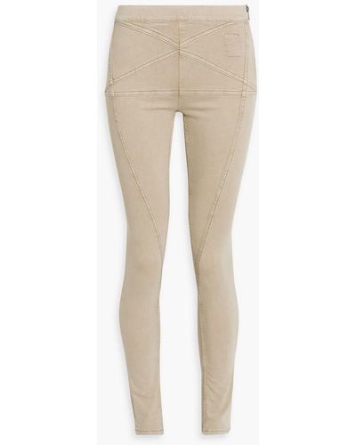 Rick Owens Topstitched Mid-rise Skinny Jeans - Natural