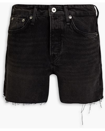 Rag & Bone Rosa Frayed Denim Shorts - Black