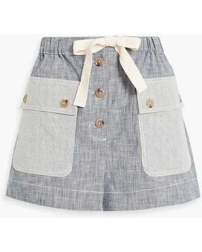 Ulla Johnson Gracie Striped Cotton Shorts - Grey