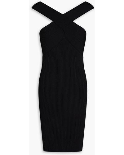 Autumn Cashmere Ribbed-knit Mini Dress - Black