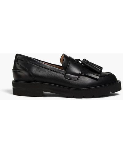 Stuart Weitzman Mila Tasselled Leather Loafers - Black
