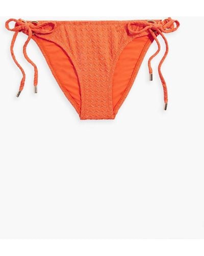Melissa Odabash Venice Metallic Jacquard Low-rise Bikini Briefs - Orange