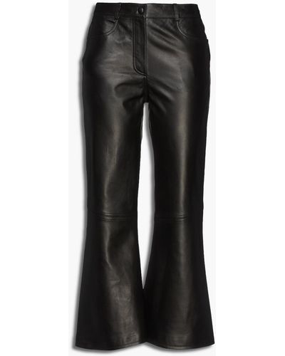 Boutique Moschino Leather Kick-flare Pants - Black