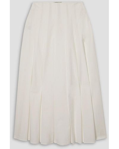 Anna Quan Adelaide Pleated Cotton-blend Poplin Maxi Skirt - White