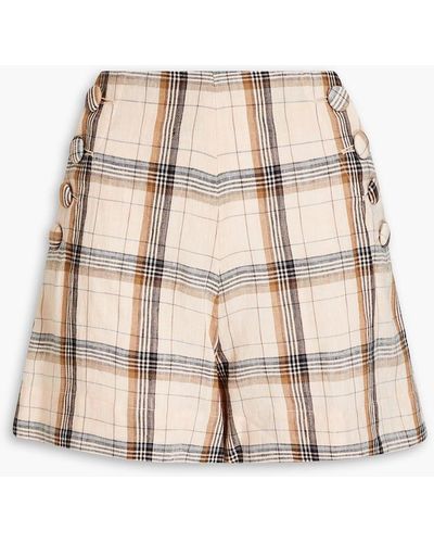 Lisa Marie Fernandez Checked Linen Shorts - Natural