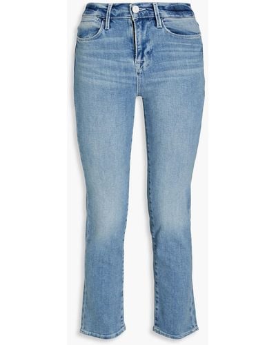 FRAME Le High Straight Cropped Mid-rise Straight-leg Jeans - Blue