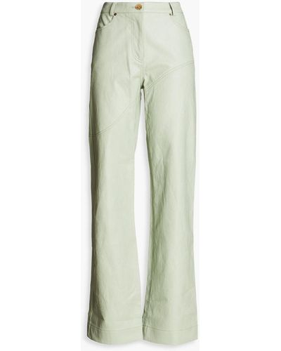 Rejina Pyo Laney Faux Leather Trousers - White