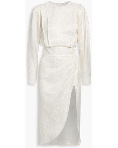 Ronny Kobo Jade asymmetrisches kleid aus glänzendem jacquard - Weiß