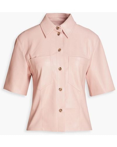 Nanushka Sabine Vegan Leather Shirt - Pink