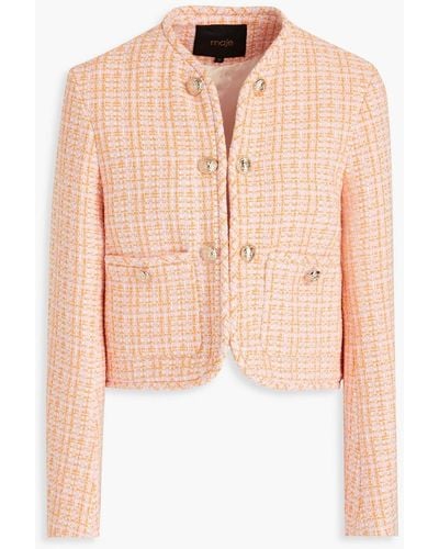 Maje Cropped Tweed Jacket - Pink