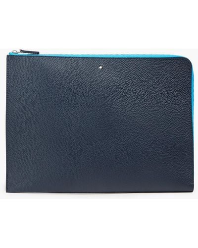 Montblanc Pebbled-leather Document Case - Blue