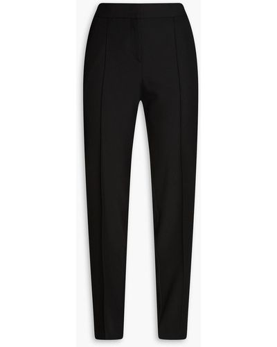 Maje Cropped Twill Tapered Trousers - Black