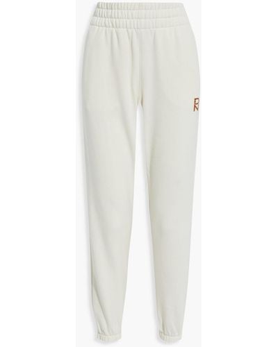 DKNY Printed Cotton-blend Fleece Track Trousers - Multicolour