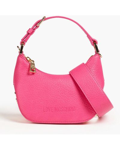 Love Moschino Faux Textured Leather Shoulder Bag - Pink
