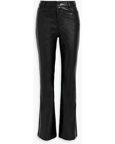 Nicholas Faux Leather Bootcut Trousers - Black