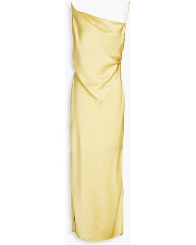 Nanushka Lennie slip dress aus satin in midilänge mit raffungen - Mettallic