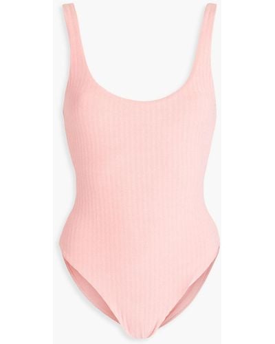 Onia Rachel Ribbed Terry Swimsuit - Pink