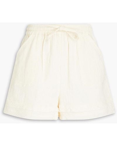 Monrow Organic Cotton-gauze Shorts - White