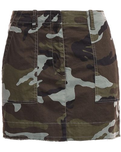 Nili Lotan Camouflage-print Stretch-cotton Mini Skirt - Green