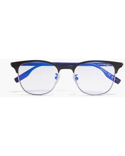 Montblanc D-frame Gunmetal-tone Optical Glasses - Blue