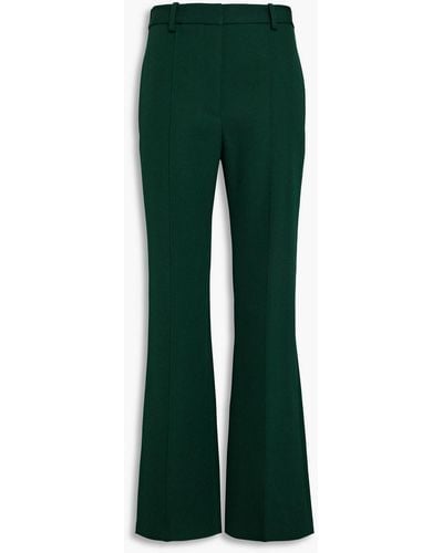 Victoria Beckham Wool-gabardine Flared Pants - Green
