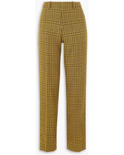 Gauchère Rubi Prince Of Wales Checked Wool Straight-leg Trousers - Green