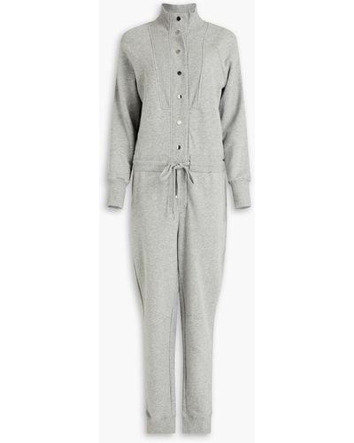 Veronica Beard Finn Mélange French Cotton-terry Jumpsuit - Grey