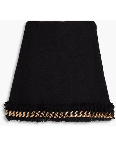 Versace Minirock aus baumwoll-tweed mit kettenverzierung - Schwarz