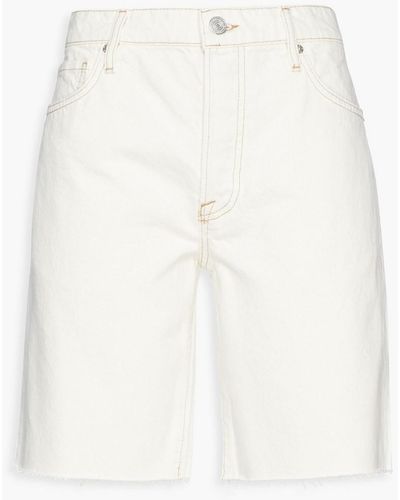 FRAME Le Slouch Bermuda Denim Shorts - White